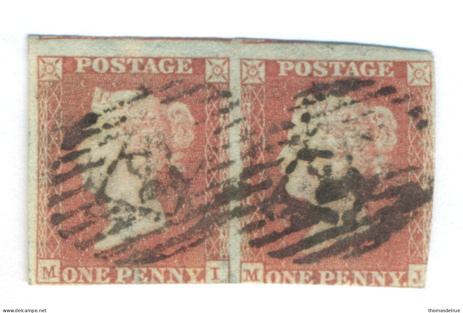 Ua665:  One Penny Red : Imperforated : M__I/J : Plate 88 - Usati