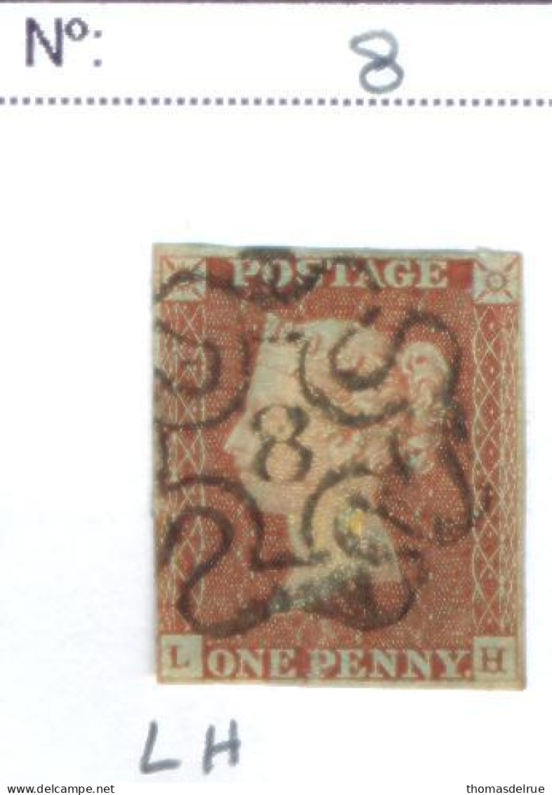 Ua799:  Red Penny  With Maltese Cross With N° 8 :  L__H - Oblitérés