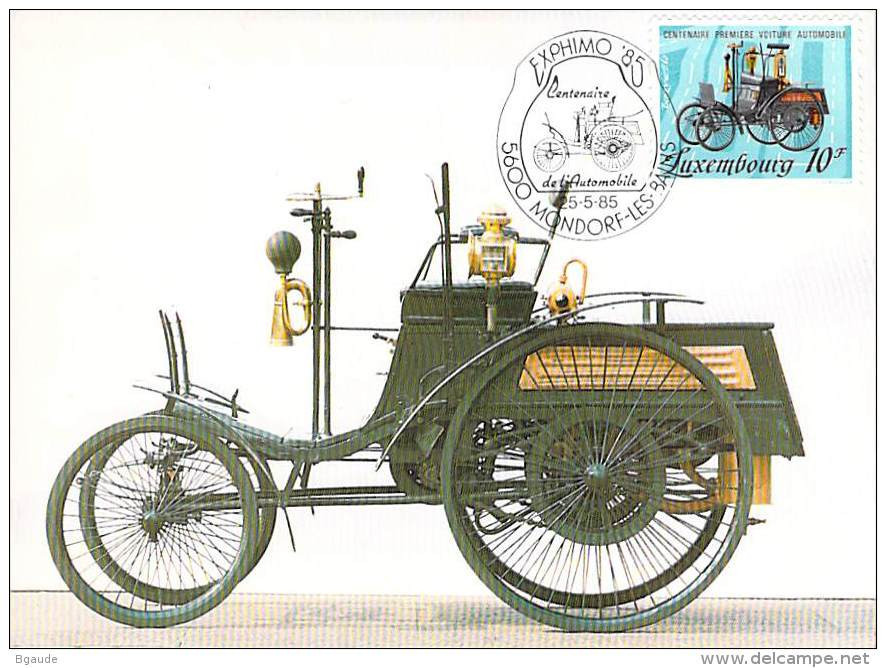 LUXEMBOURG  CARTE  MAXIMUM  NUM-YVERT  1072 AUTOMOBILE 100 ANS - Cartoline Maximum