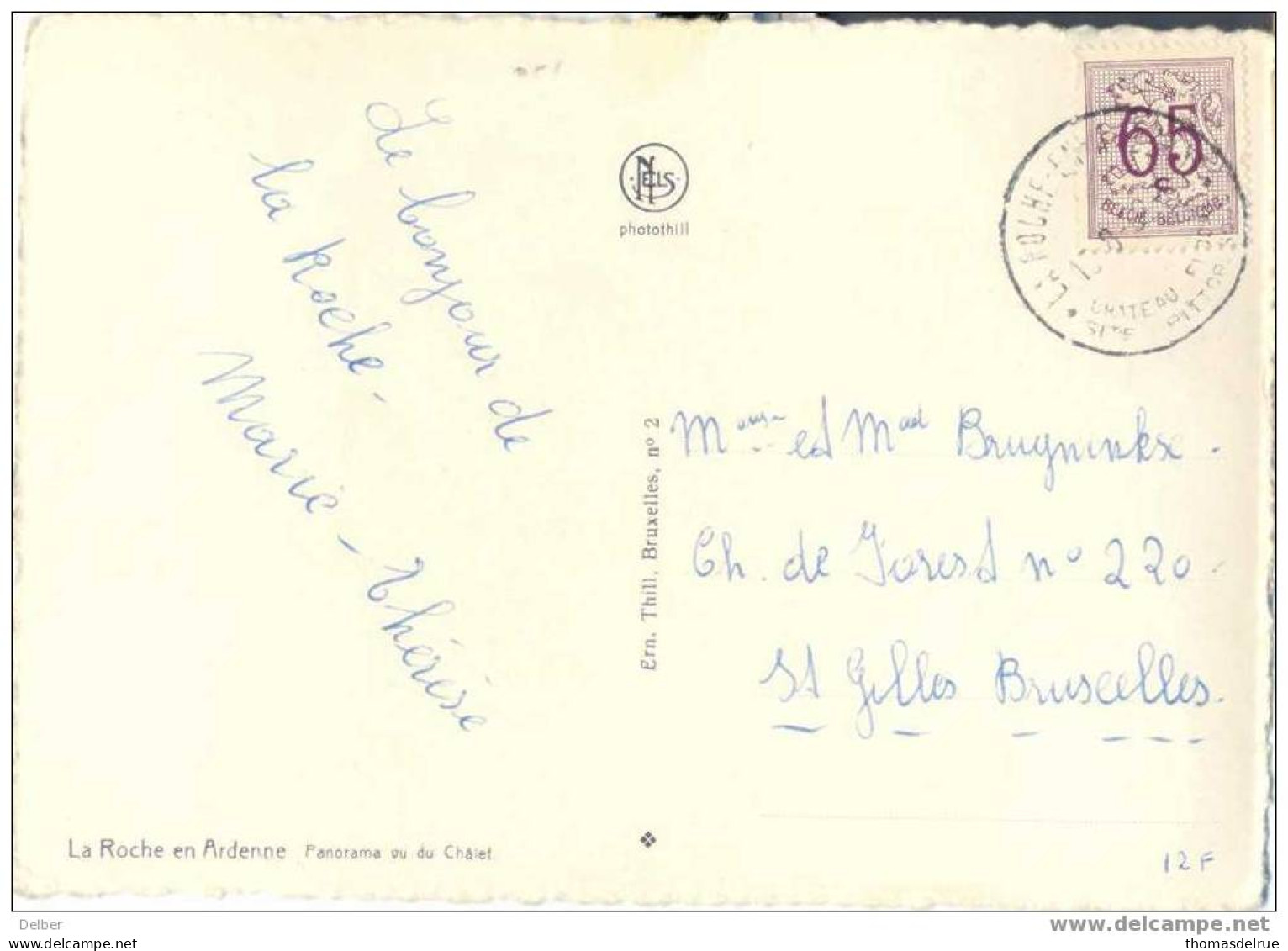 Zz518: 65ct Op Postkaart : LA ROCHE EN ARDENNE - 1951-1975 Heraldic Lion