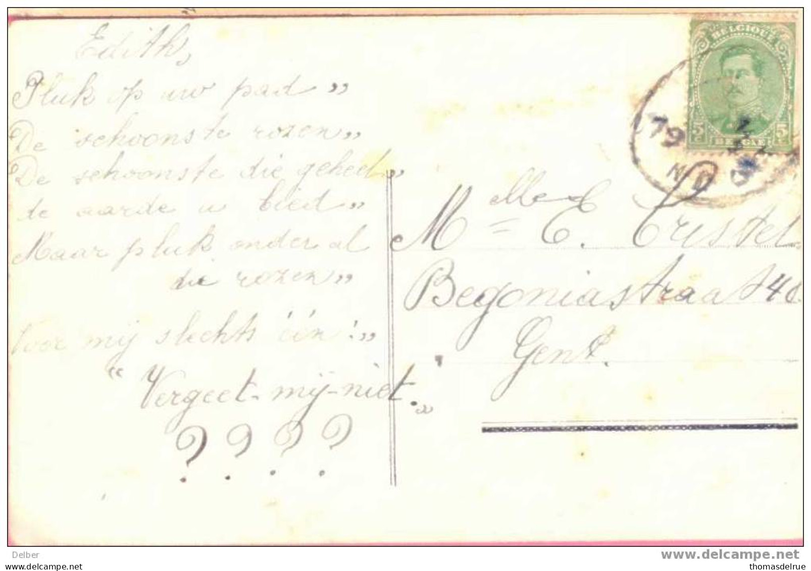 Zz259: 5ct:  Manucript Stempel :  (= Noodstempel) - Fortune (1919)