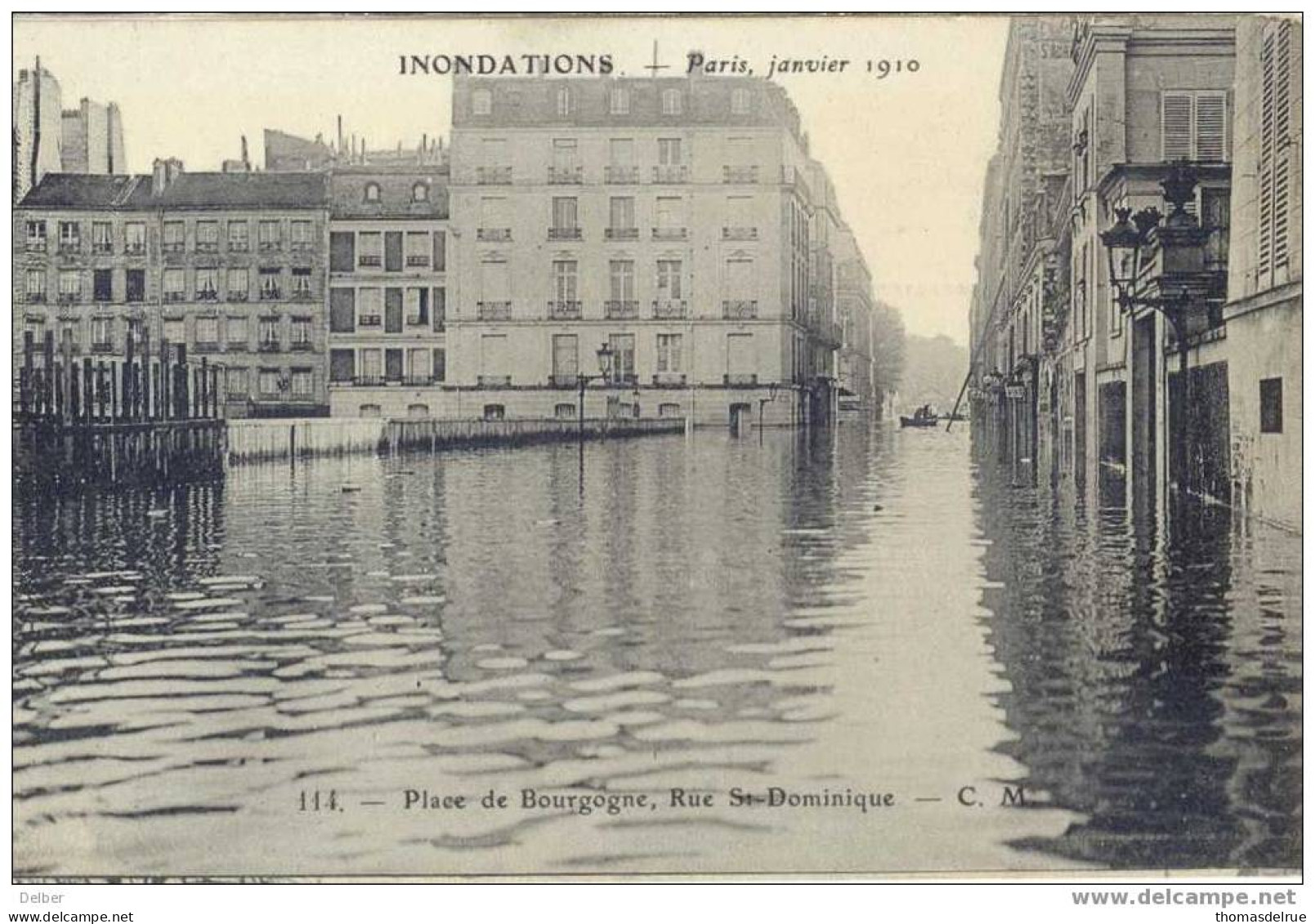 _P969: 114 LES INONDATIONSDE PARIS  Janvier 1910  Place De BOURGOGNE, Rue ST-Dominique - Inondations