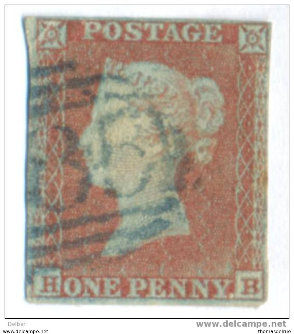 Ua616: Penny Red : Imperf. SG#8:  Blue 1844 : H__B - Gebraucht