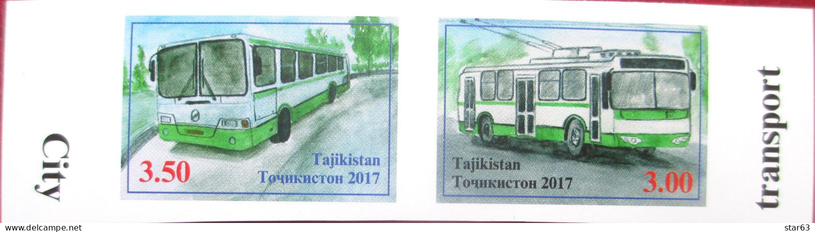 Tajikistan  2017  Sity  Transport   2 V  Imperforated   MNH - Busses