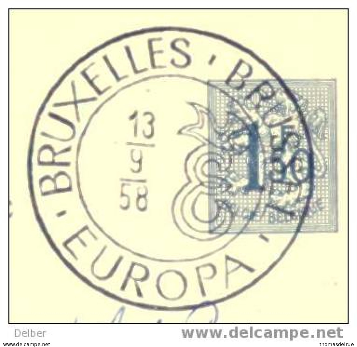 Zz191: 1.20 Postkaart : BRUXELLES-BRUSSEL EUROPA 13/9/58 - 1958