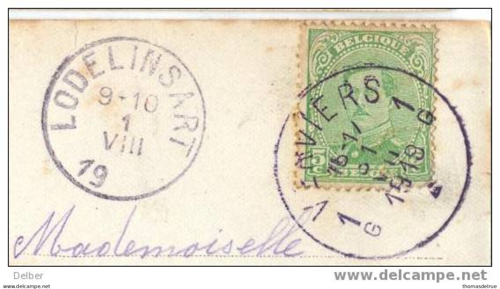 _Q584 : NOODSTEMPEL : LODELINSART 19__ Onvolledig Jaar - Fortune (1919)