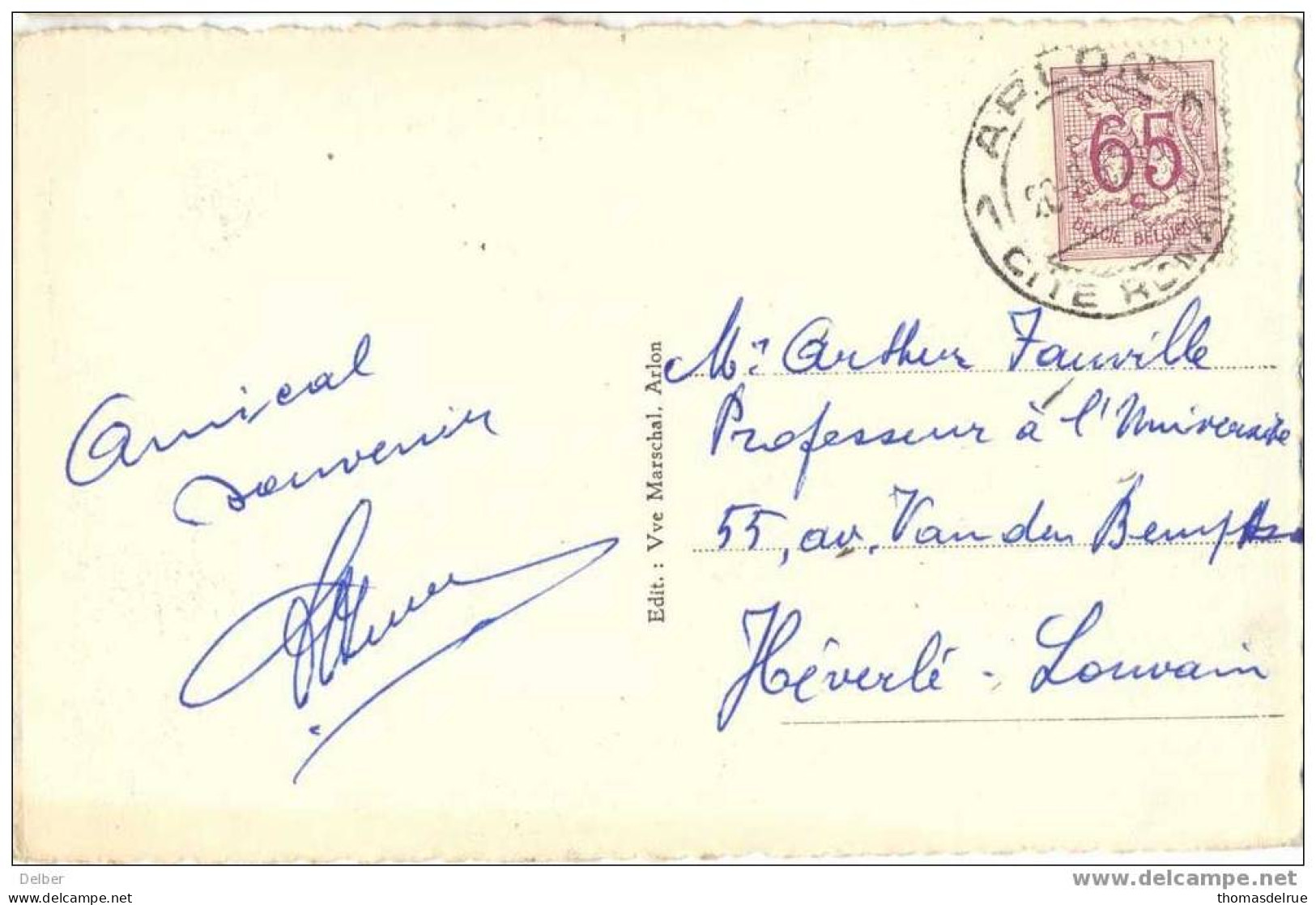 _P99: Postkaart: ARLON L'Eglise Saint-Donat Et Les Charmilles..met N° 856: 1 ARLON 1 CITE ROMAINE 20.8.52 - 1977-1985 Cijfer Op De Leeuw