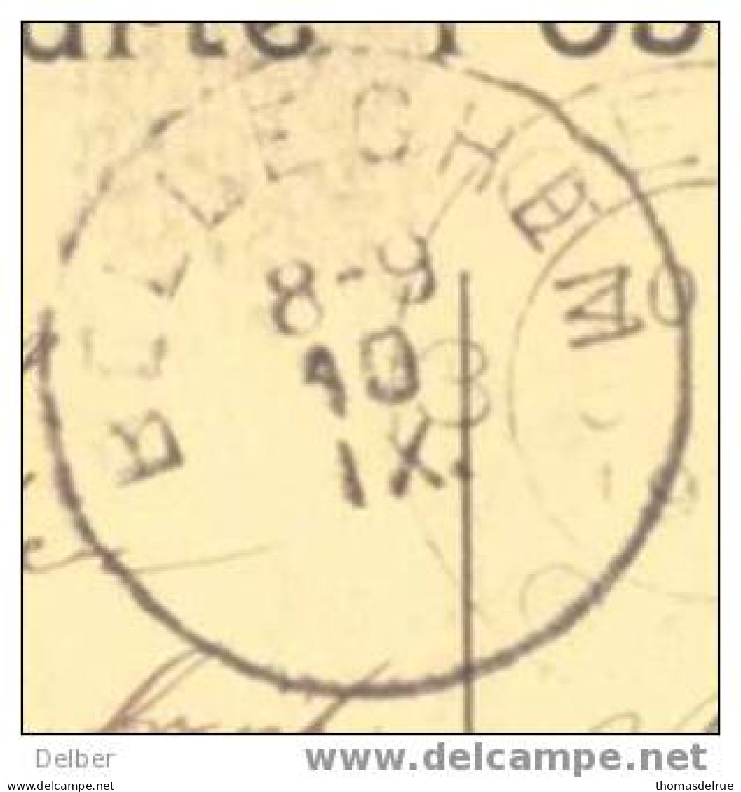 Zb971:prentkaart :N°137 3 GENT 3 GAND>>> BELLEGHEM 10 IX. ___ Geen Jaar:noodstempel - Noodstempels (1919)