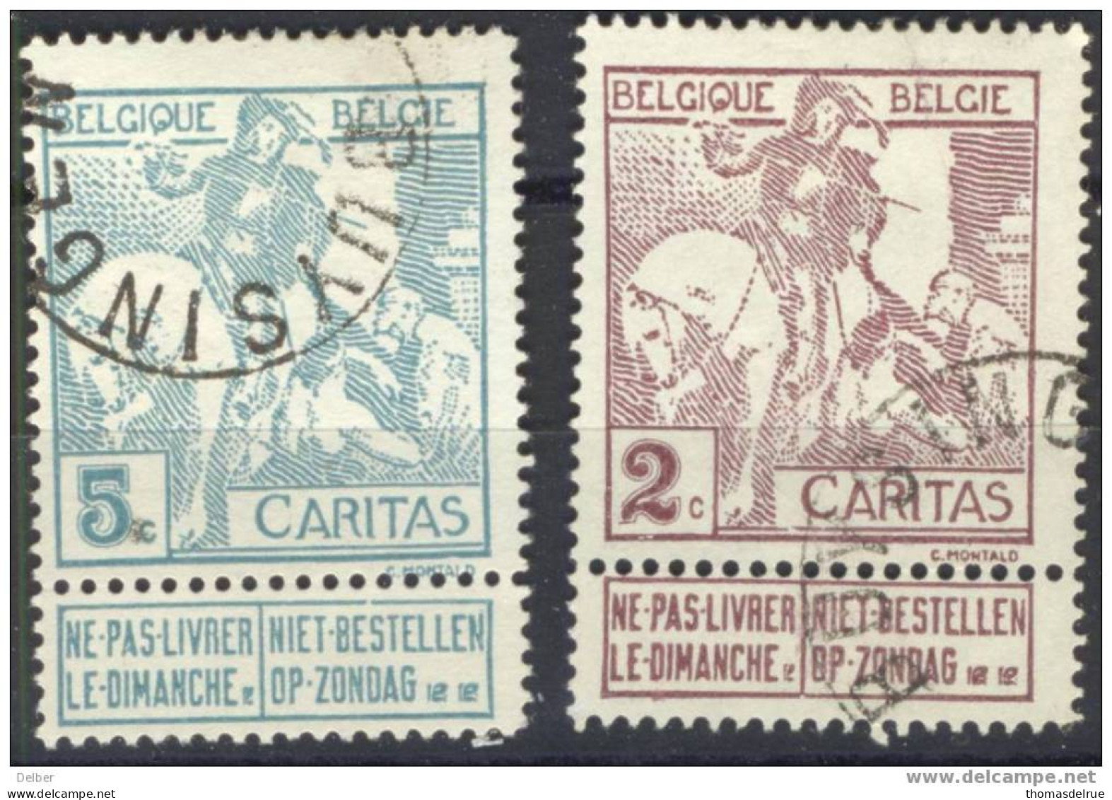 Qx818: N° 84/87: BUYSINGEN - 1910-1911 Caritas