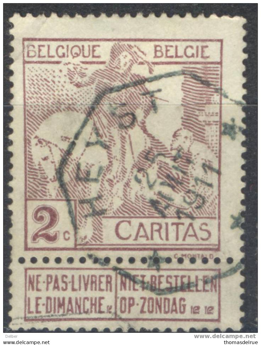 Qx940: N° 85: Telegraafstempel: HEYSt 25 AOUT 1911 - 1910-1911 Caritas