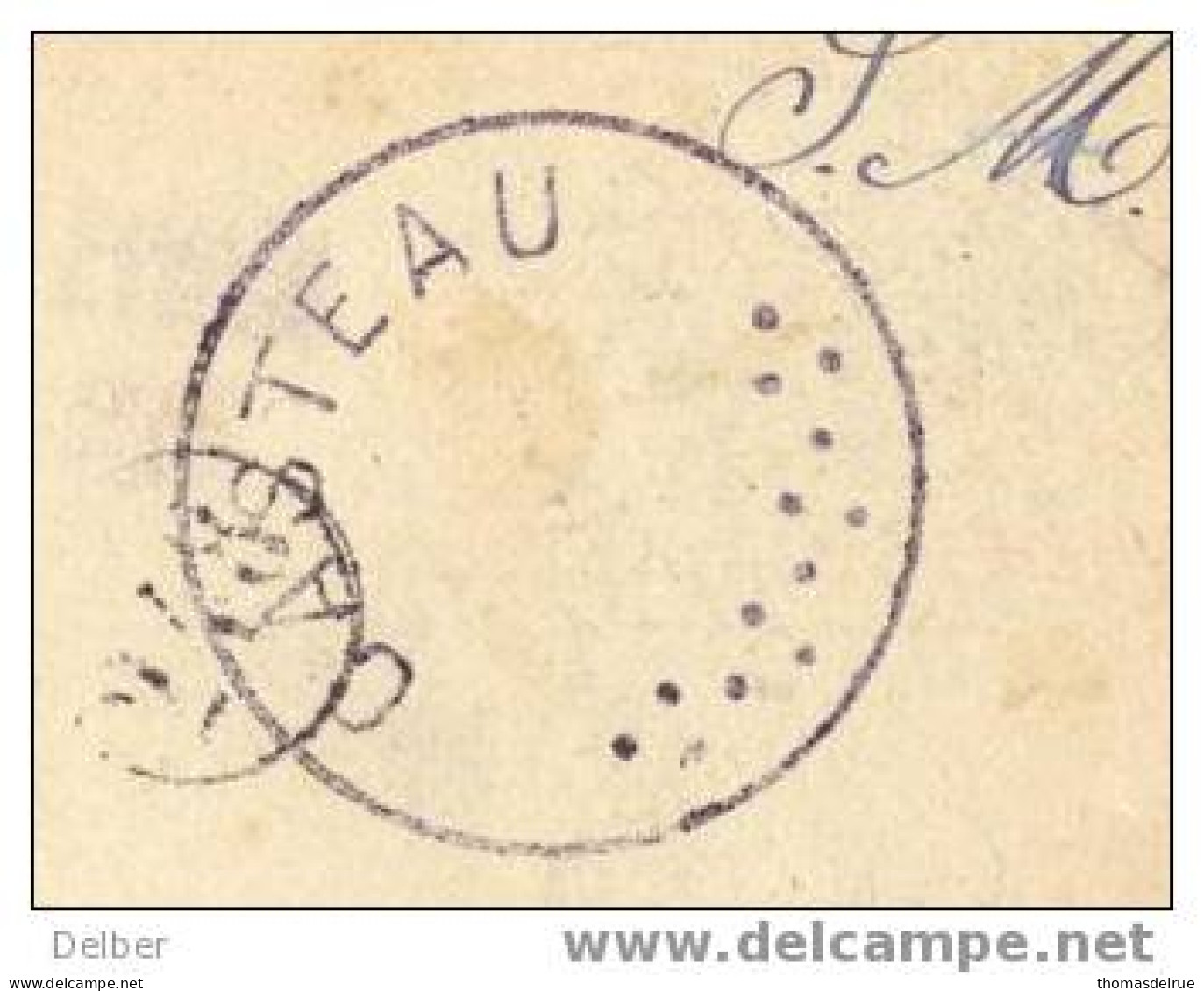 _Q05.: Pk: CASTEAU - L'Eglise: S.M. Verstuurd>>> Brussel: CASTEAU: Noodstempel: Zonder Datummidden... - Fortune Cancels (1919)