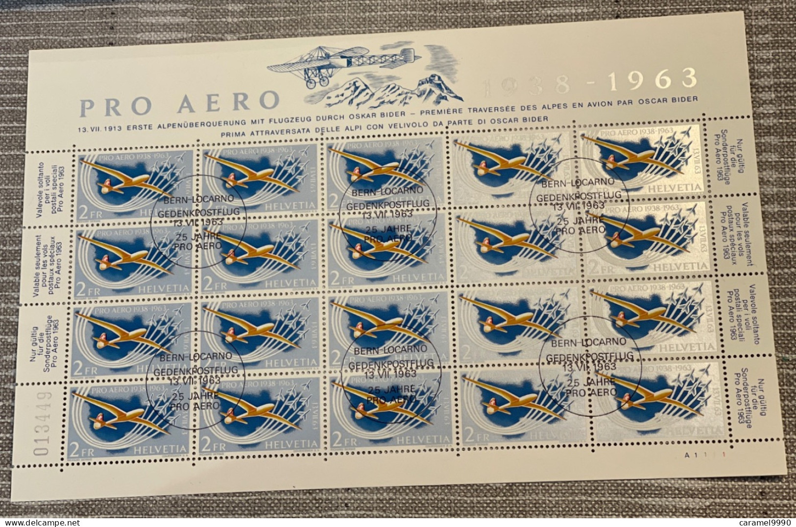 Suisse // Schweiz // Poste Aérienne // 1963 // Feuillet Neuf ** MNH Du Timbre Pro-Aéro 1963 No.46  Z 57 - Used Stamps