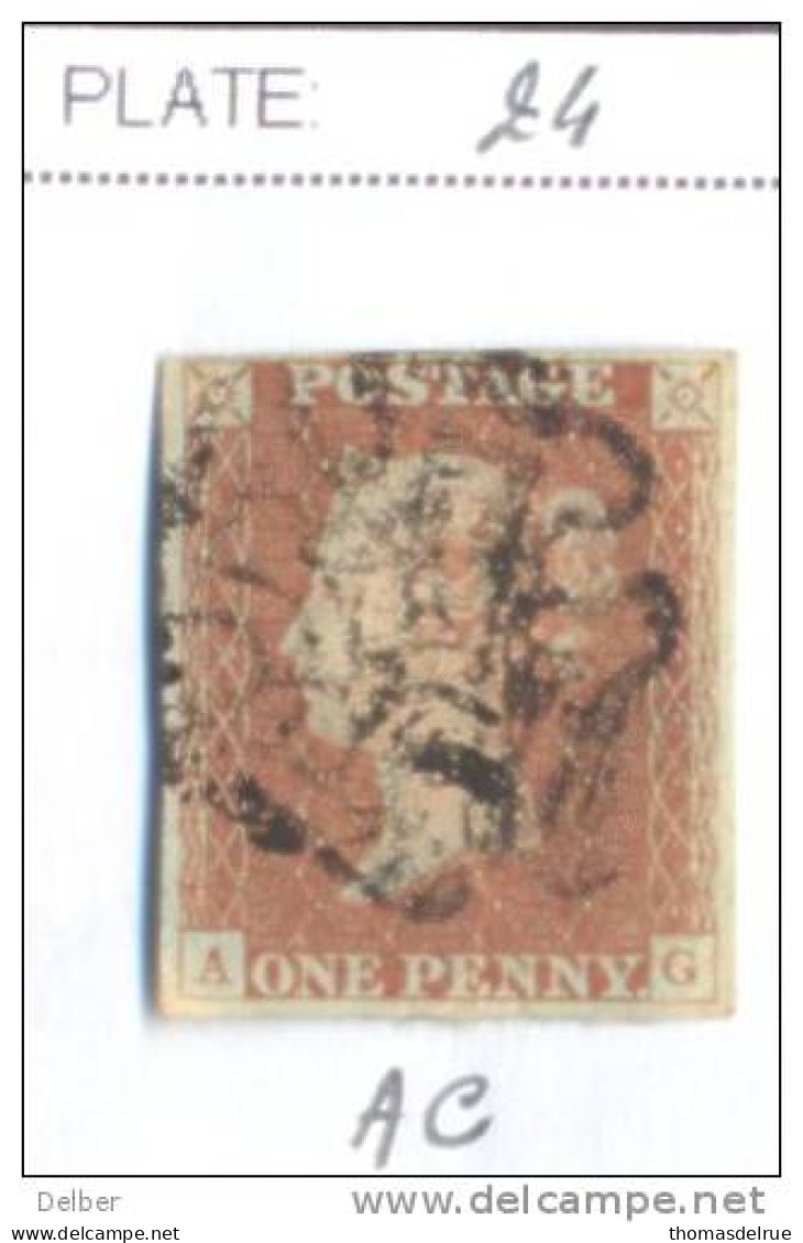 Ad766 One Penny Red : Imperf. SG#8-12 : Plate 24 : A__C - Usados