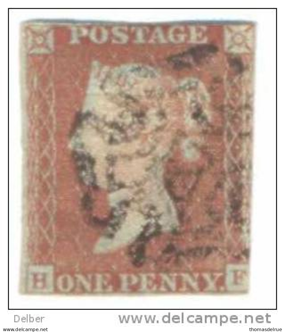 _A630: Penny Red : Imperf. SG#8-12 : Plate 20 : H__E - Usati