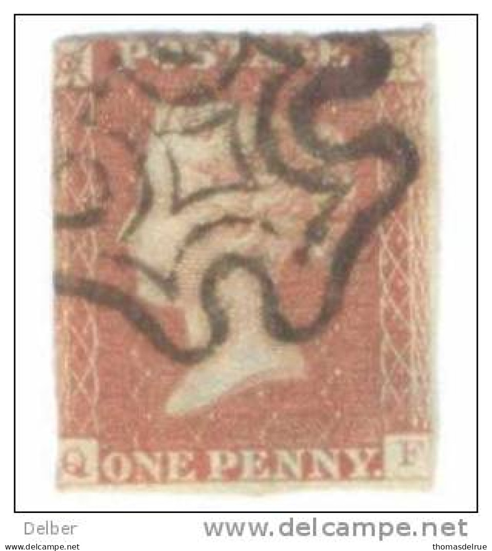 _A645: Penny Red : Imperf. SG#8-12 : Plate 20 : Q__F - Gebraucht