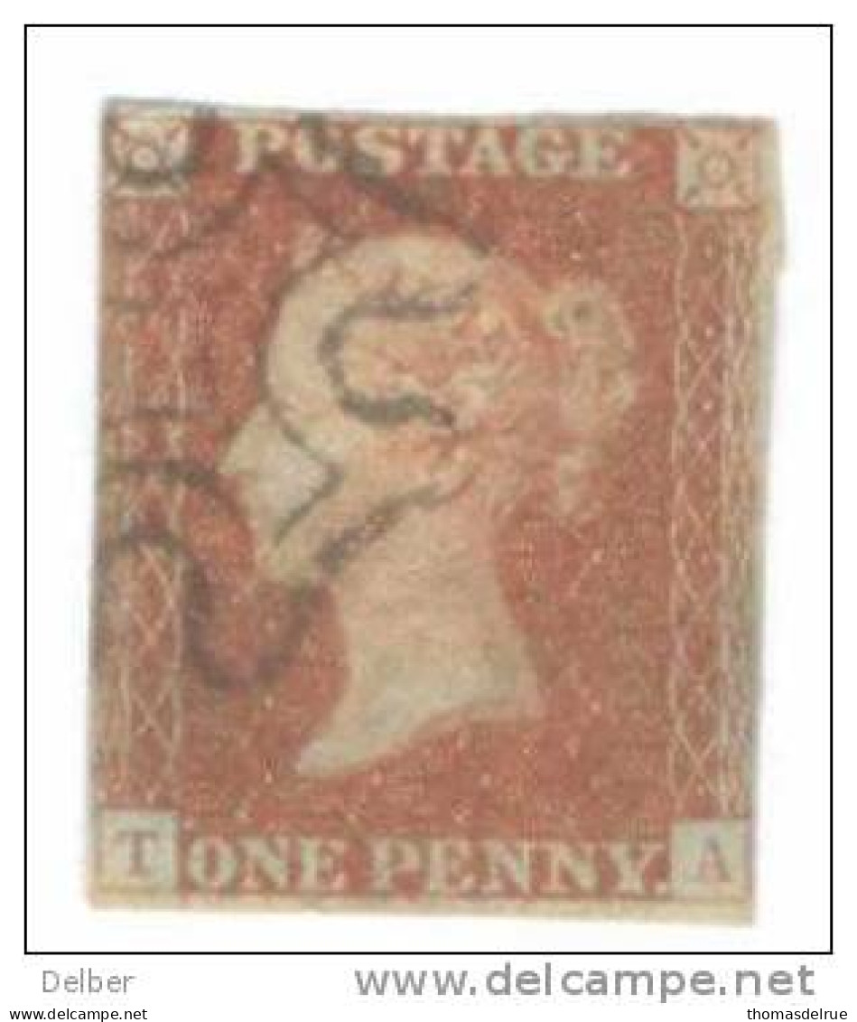 _A636: Penny Red : Imperf. SG#8-12 : Plate 20 : T__A - Gebraucht