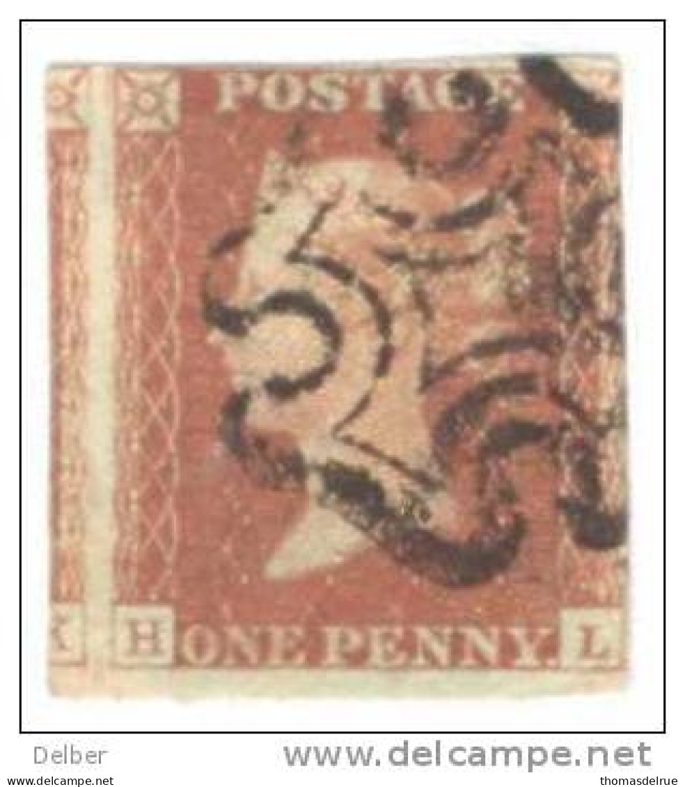 _A651: Penny Red : Imperf. SG#8-12 : Plate 20 : H__L - Gebraucht