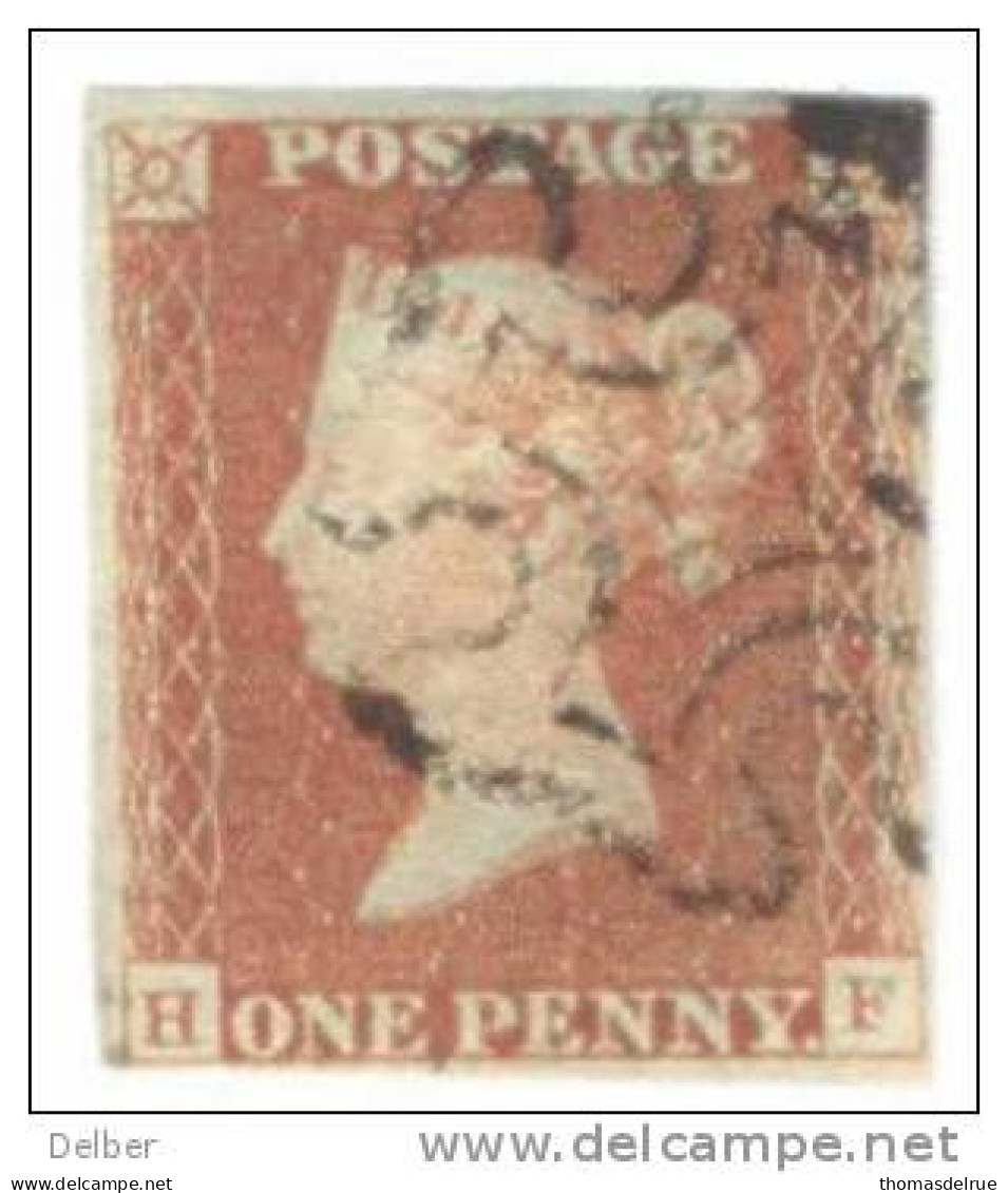 _A648: Penny Red : Imperf. SG#8-12 : Plate 20 : H__F - Gebraucht