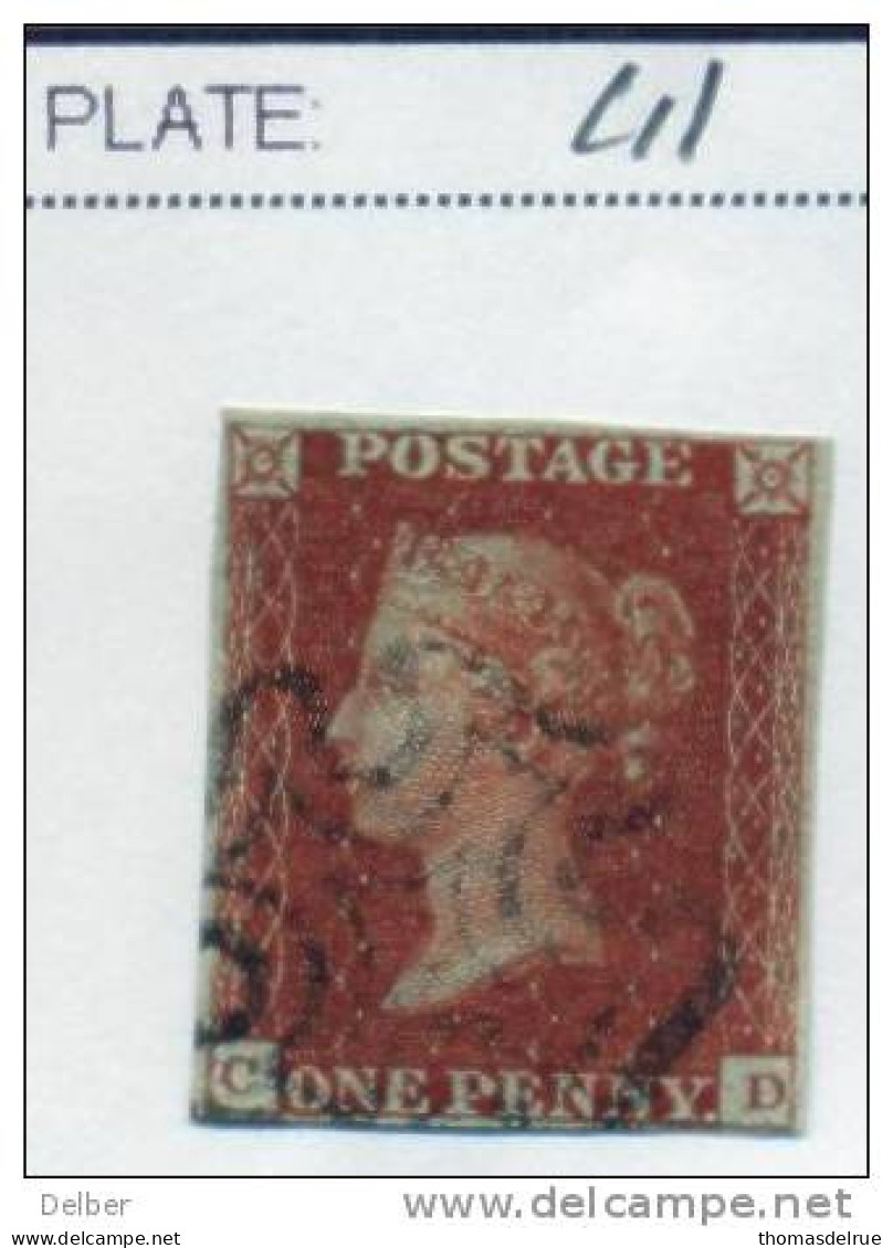 Ua485: Penny Red : Imperf. SG#8:  Plate 41 : C__D - Used Stamps