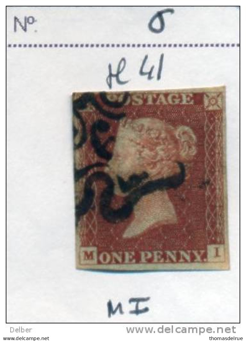 Ua501: Penny Red : Imperf. SG#8-12 : With " Malteses Cross With N° 6 In Center : M__I  : Plate 41 - Gebraucht