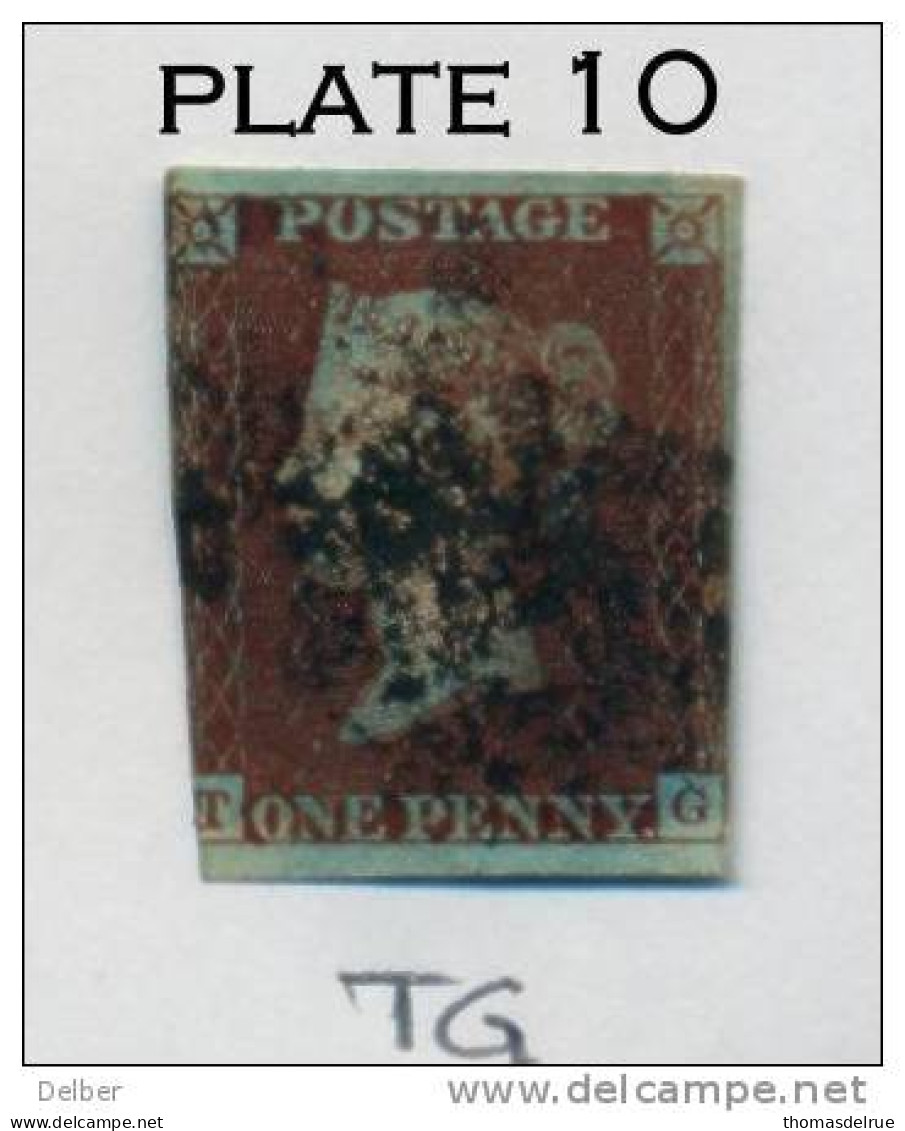 Ua522: Penny Red : Imperf. SG#7 : From The " Black " Plates : Plate 10  : T__G - Used Stamps