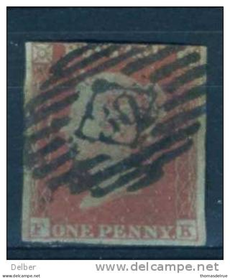 Ua546: ONE PENNY RED - Imperf. - 3 Margins : F__K - Used Stamps