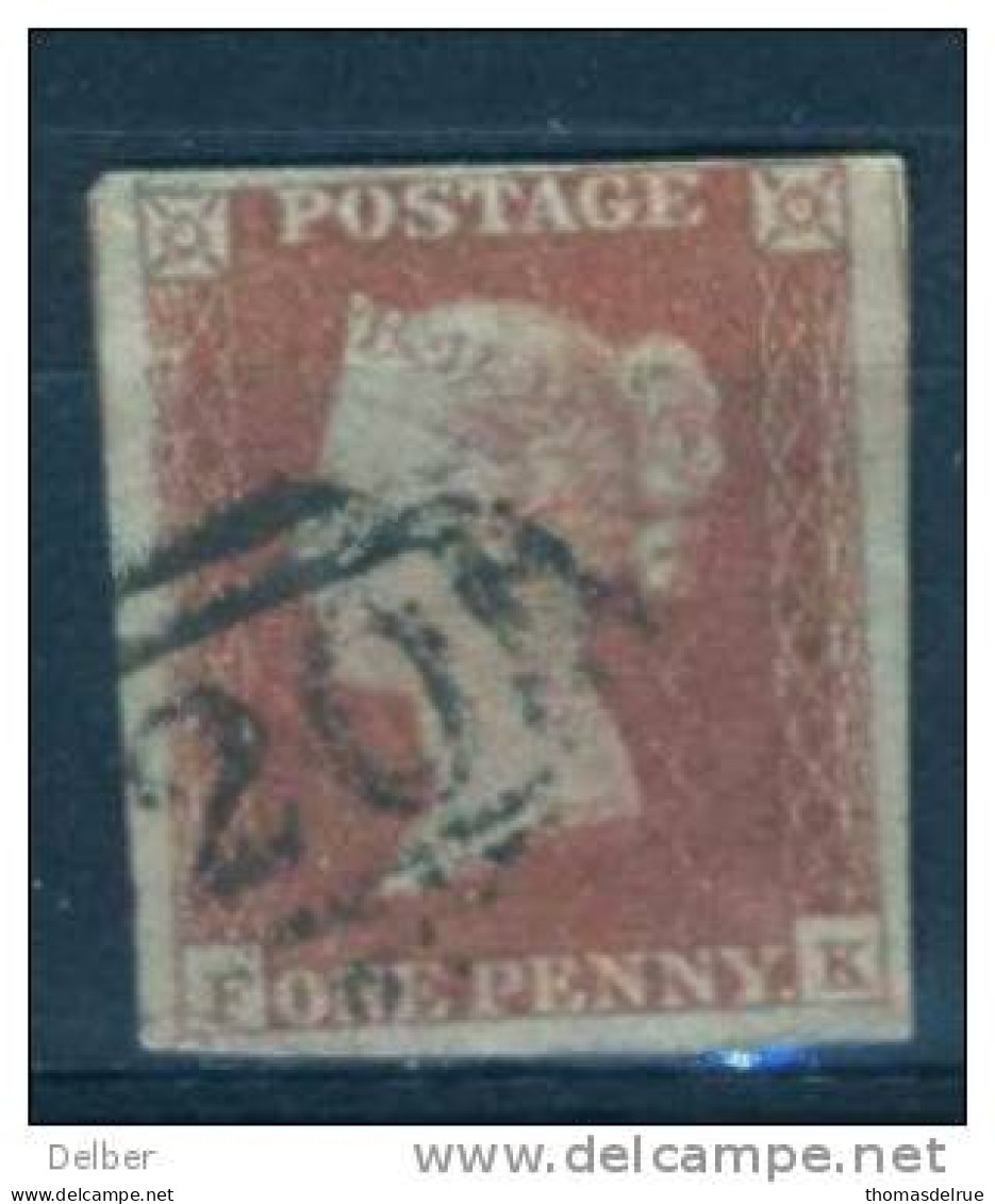 Ua541: ONE PENNY RED - Imperf. - 4 Margins : F__K - Used Stamps