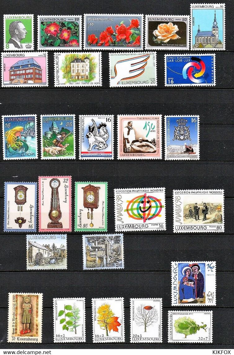 LUXEMBOURG,LUXEMBURG,JAHR,ANNEE 1997, MI 1410 - 1436, YT1360 - 1386, JAHRGANG KPL , Complete Year , POSTFRISCH - Ganze Jahrgänge