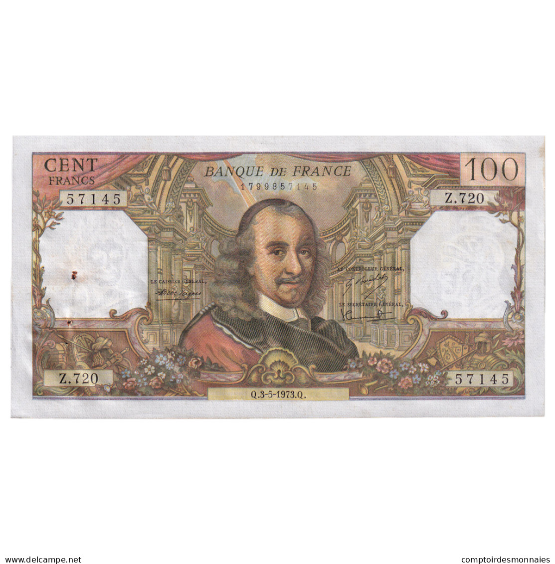 France, 100 Francs, Corneille, 1973, Z.720, TTB, Fayette:65.42, KM:149d - 100 F 1964-1979 ''Corneille''