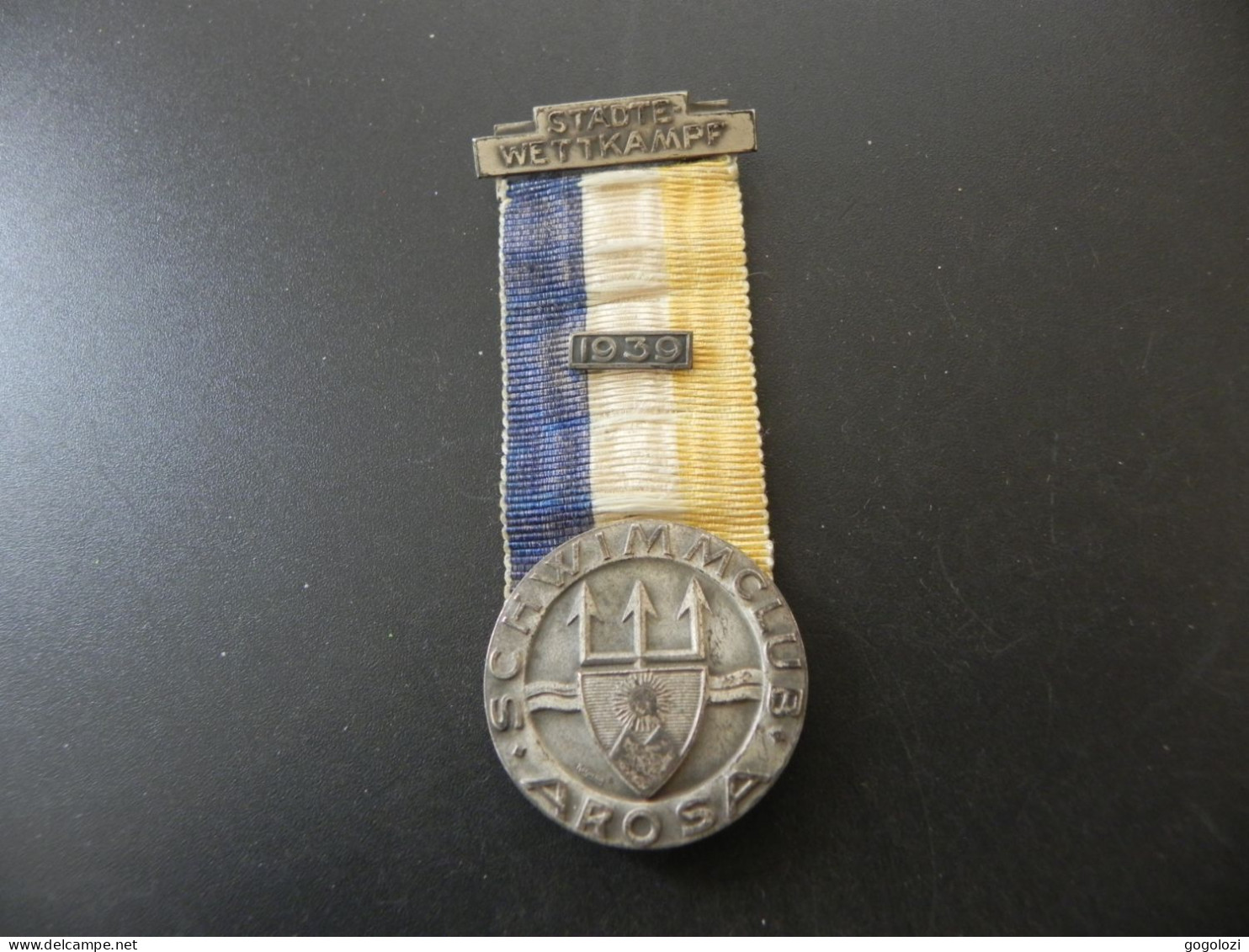 Medaille Medal - Schweiz Suisse Switzerland - Städte Wettkampf Schwimmclub Arosa 1939 - Autres & Non Classés