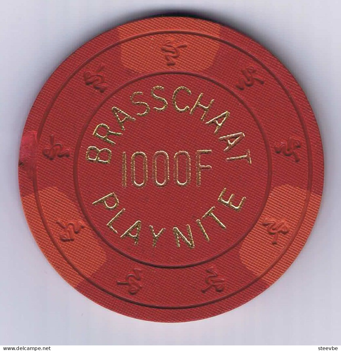 Brasschaat Playnite Casino Chip Fiche 1000 BEF Belgium Belgique België - Casino