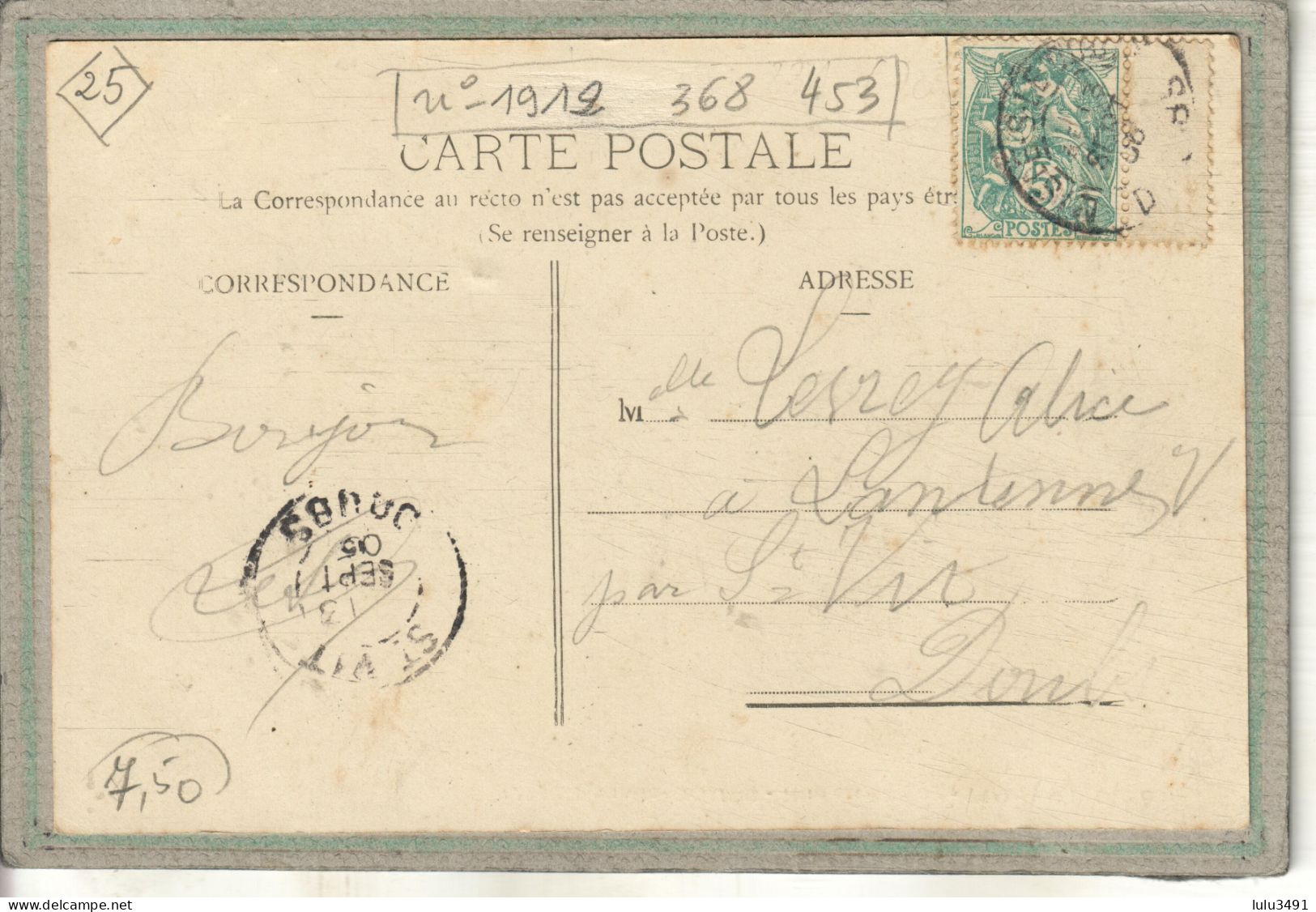 CPA (25) ISLE-sur-le-DOUBS - Aspect Du Café Du Nord Place De La Station Et De La Rue Du Magny En 1905 - Isle Sur Le Doubs