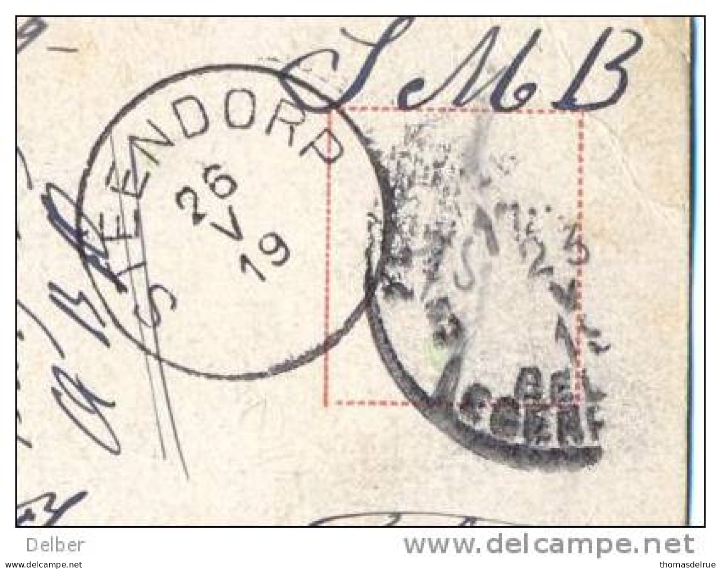 _L979: Fantasiekaart Als S.M. :5 PMB-BLP 5 > STEENDORP: Aankomst: NOODSTEMPEL : Gewijzigd Datummidden: 26 V 19 - Noodstempels (1919)