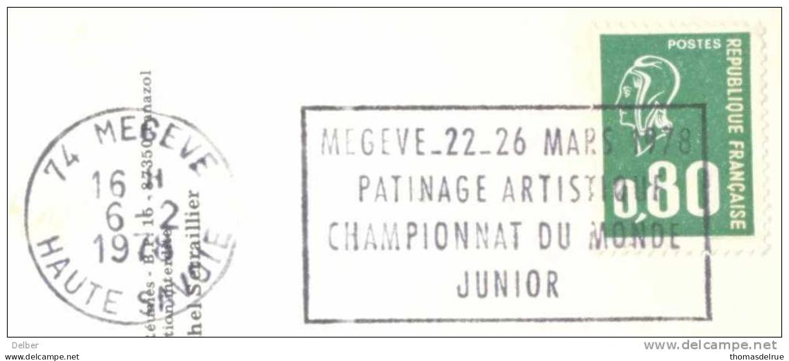 Cc000:MEGEVE - 22-26 MARS 1978 PATINAGE ARTISTIQUE CHAMPIONNAT DU MONDE JUNIOR - Kunstschaatsen