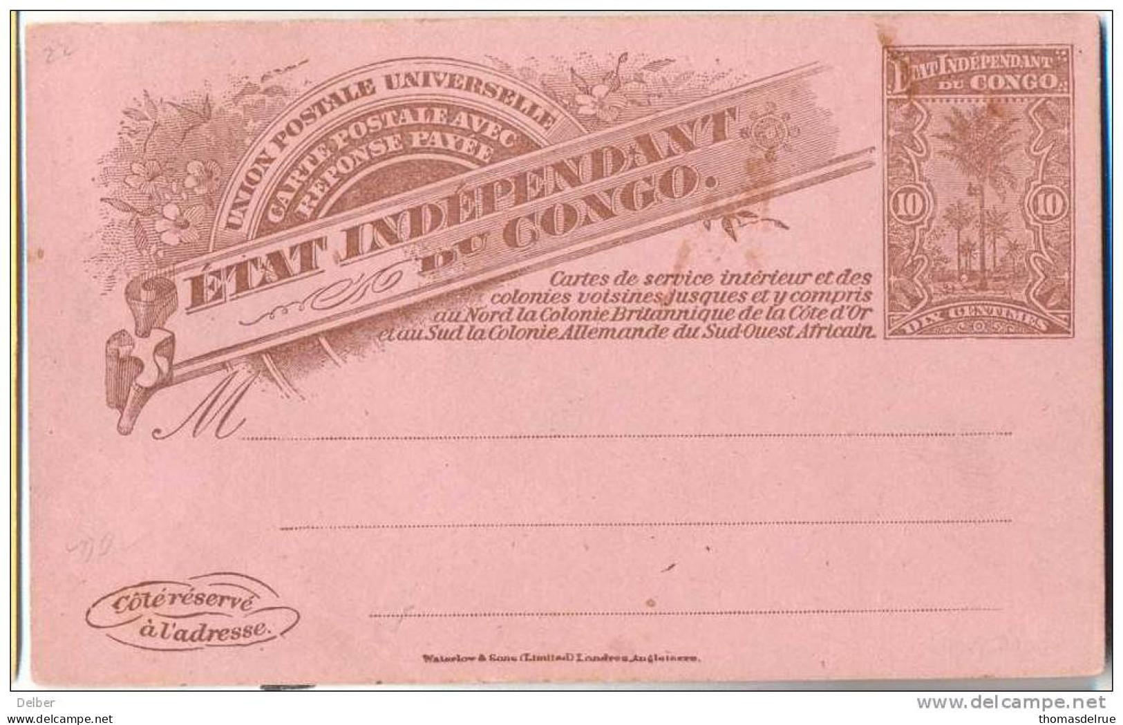 _G533: CARTE POSTALE AVEC REPONSE PAYEE  ( 4 Lijnen)... Iets Vervuild... - Stamped Stationery