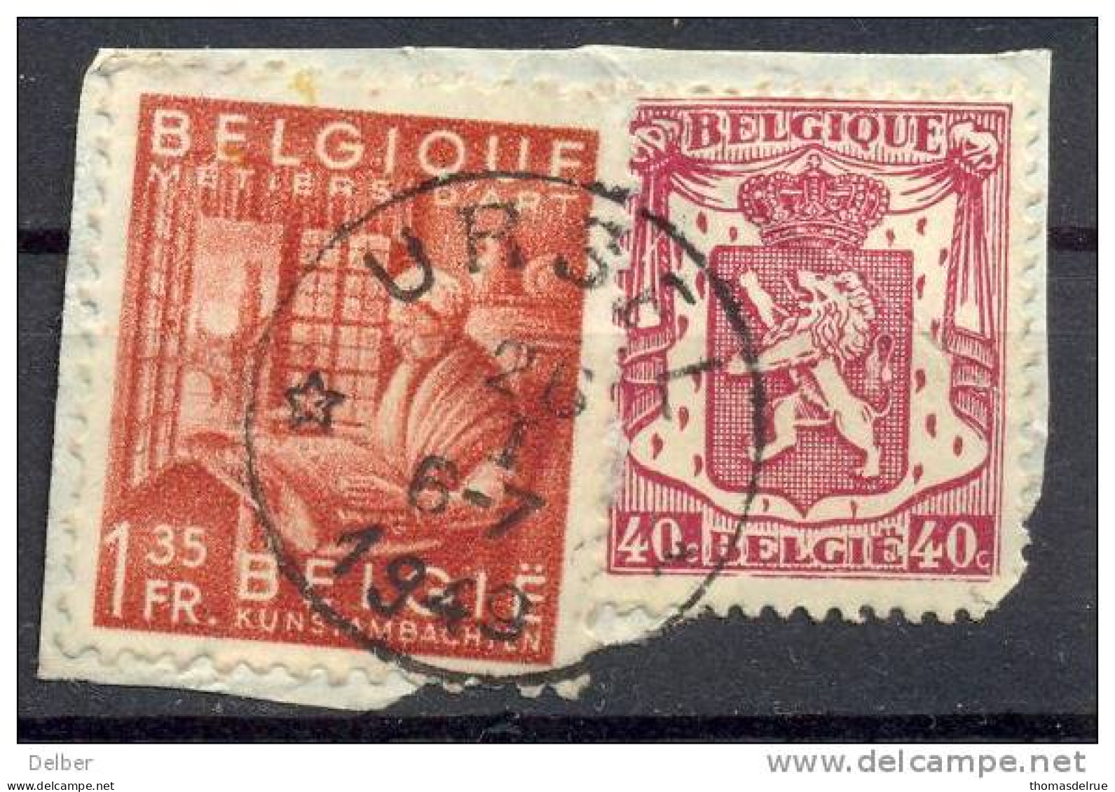 Xv827: N° 762  + 479:  / Fragment:  *URSEL* Sterstempel - 1948 Exportation