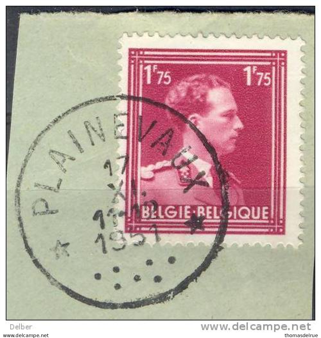 Qr800: N° 832:  * PLAINVAUX  *  : Sterstempel  / Fragment - 1936-1957 Offener Kragen