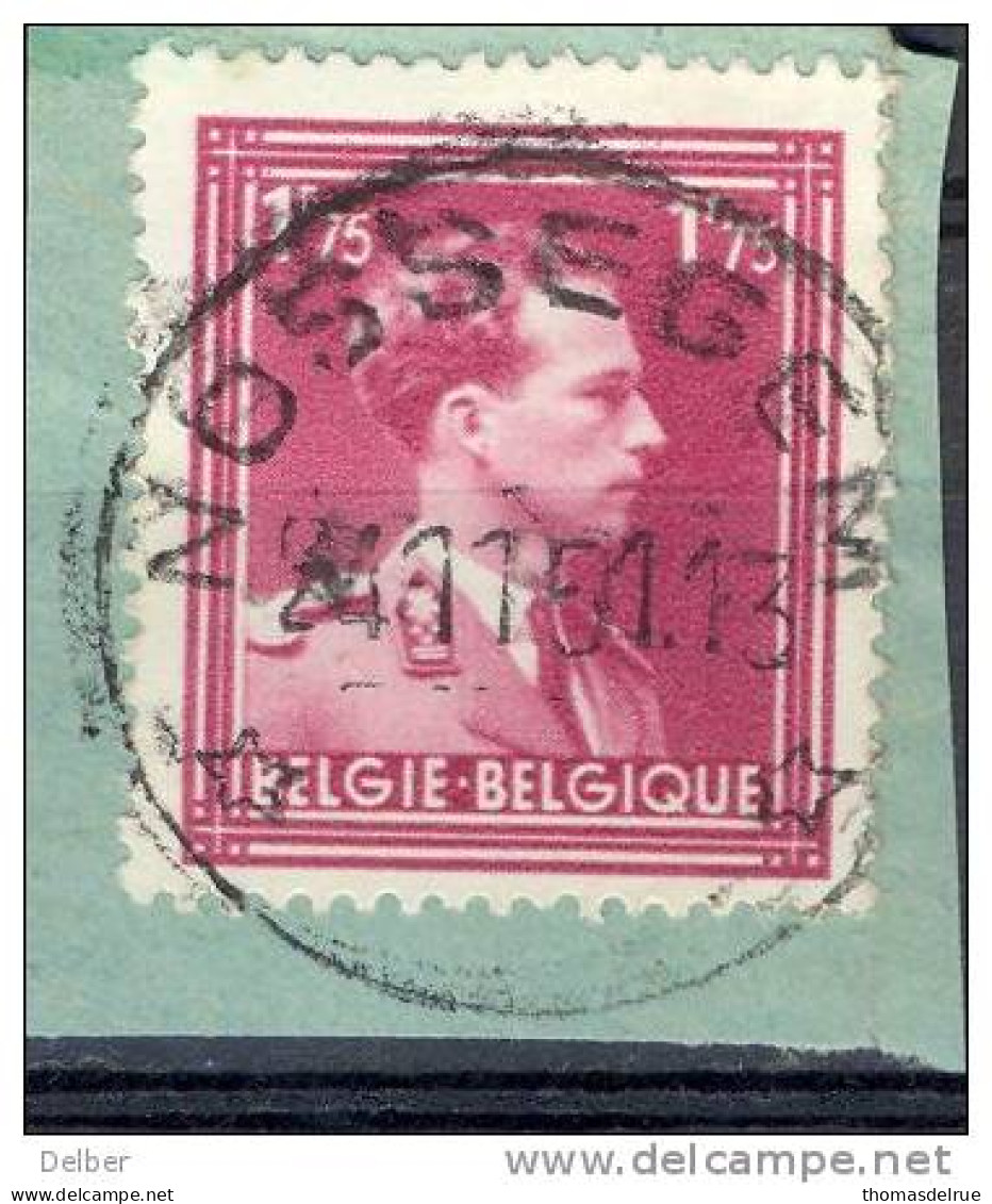 Qr807: N° 832:  * NOSSEGEM *  : Sterstempel  / Fragment - 1936-1957 Open Kraag