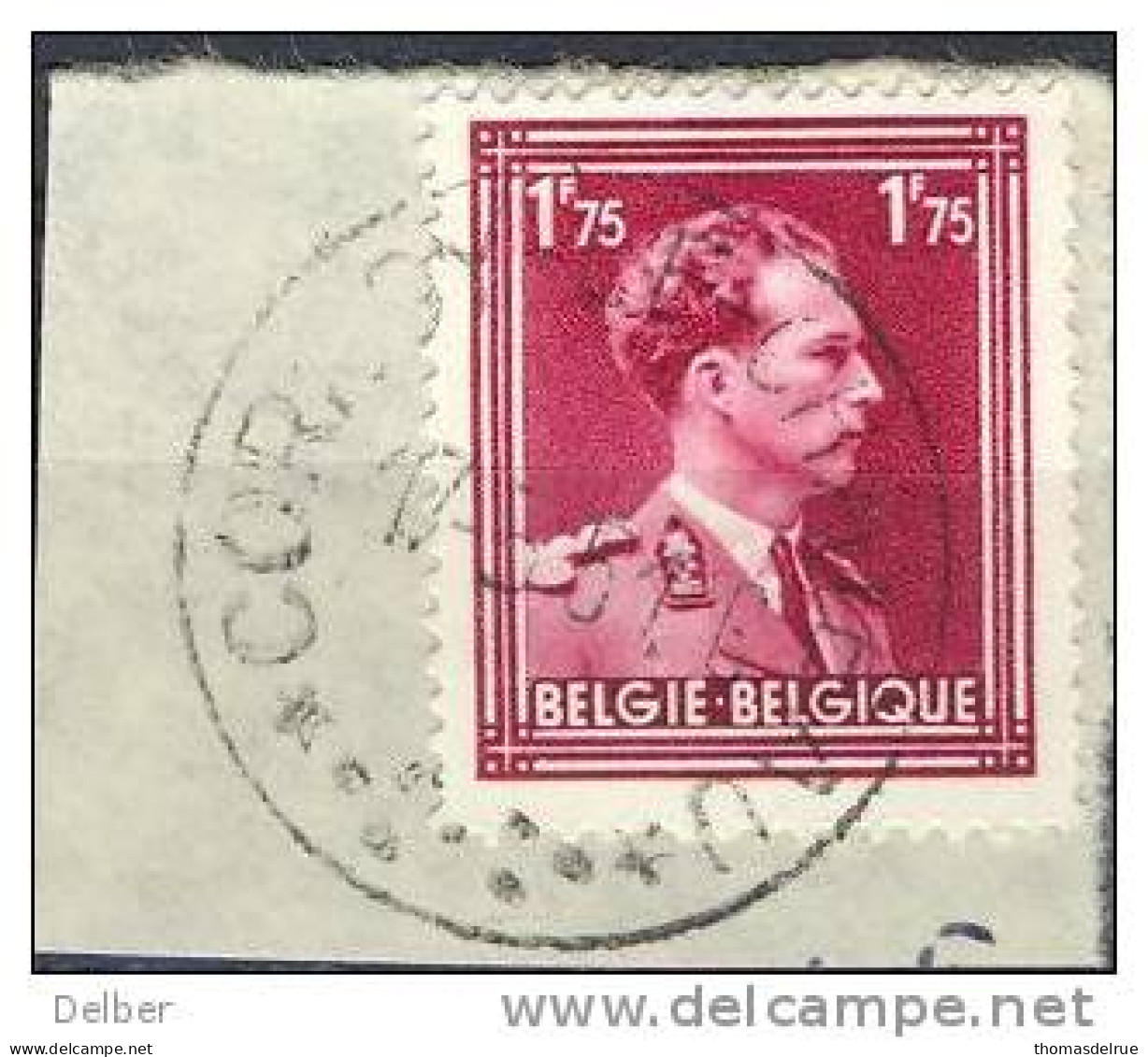 Qr813: N° 832:  * CORROY_LE- CHATEAU *  : Sterstempel  / Fragment : - 1936-1957 Open Kraag