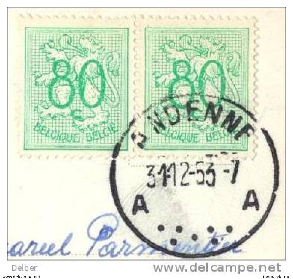 _G321: Fantasiekaart: N°857 In Paar:  A ANDENNE A  > E/V - 1951-1975 Heraldieke Leeuw