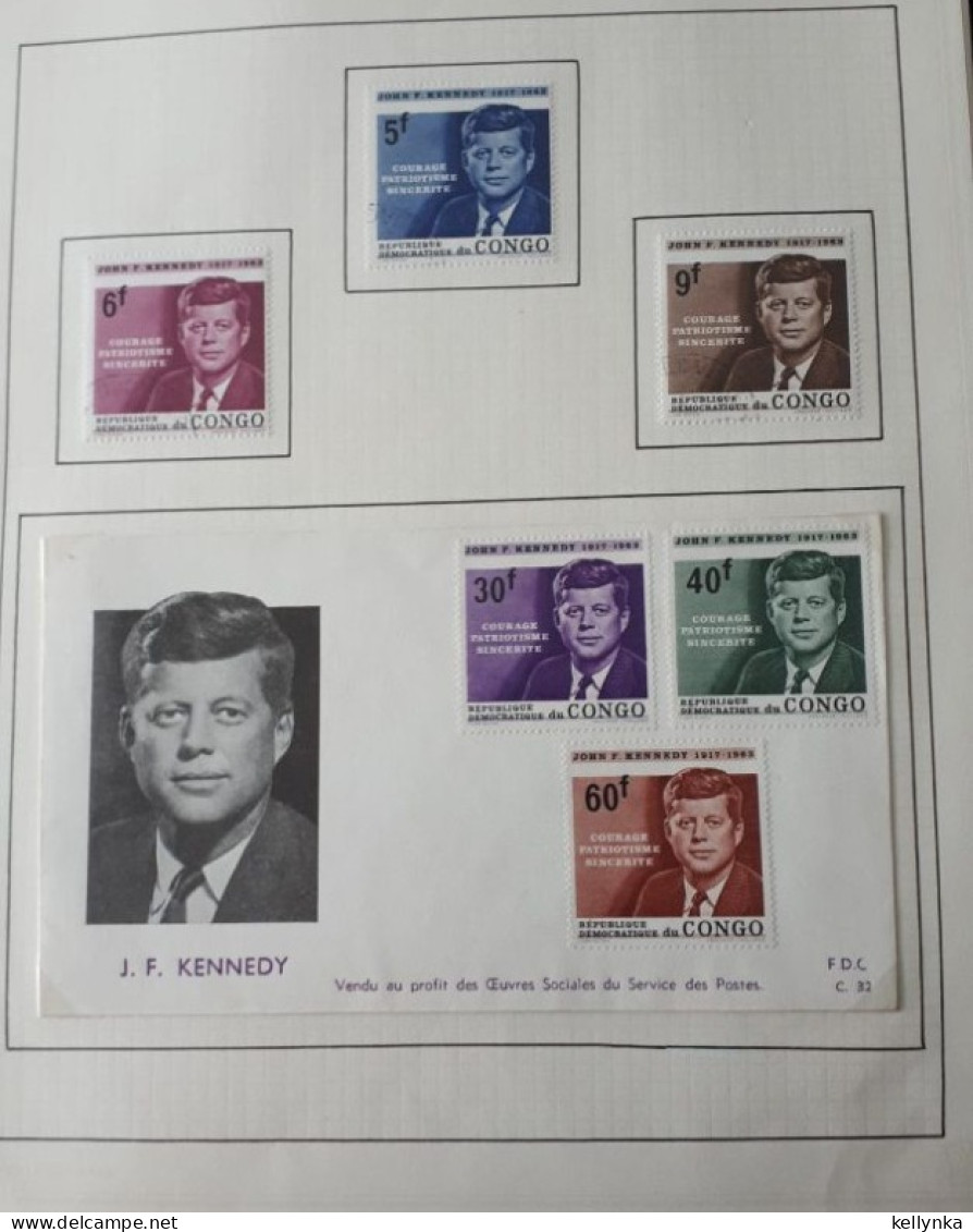 République Du Congo - 567/572 + BL15 - Kennedy - 1964 - MNH + Oblitérés + FDC - FDC