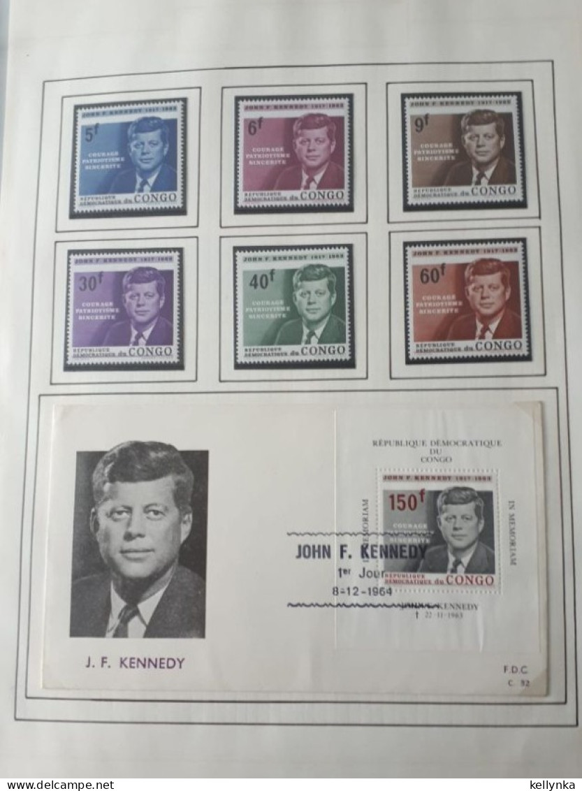 République Du Congo - 567/572 + BL15 - Kennedy - 1964 - MNH + Oblitérés + FDC - FDC