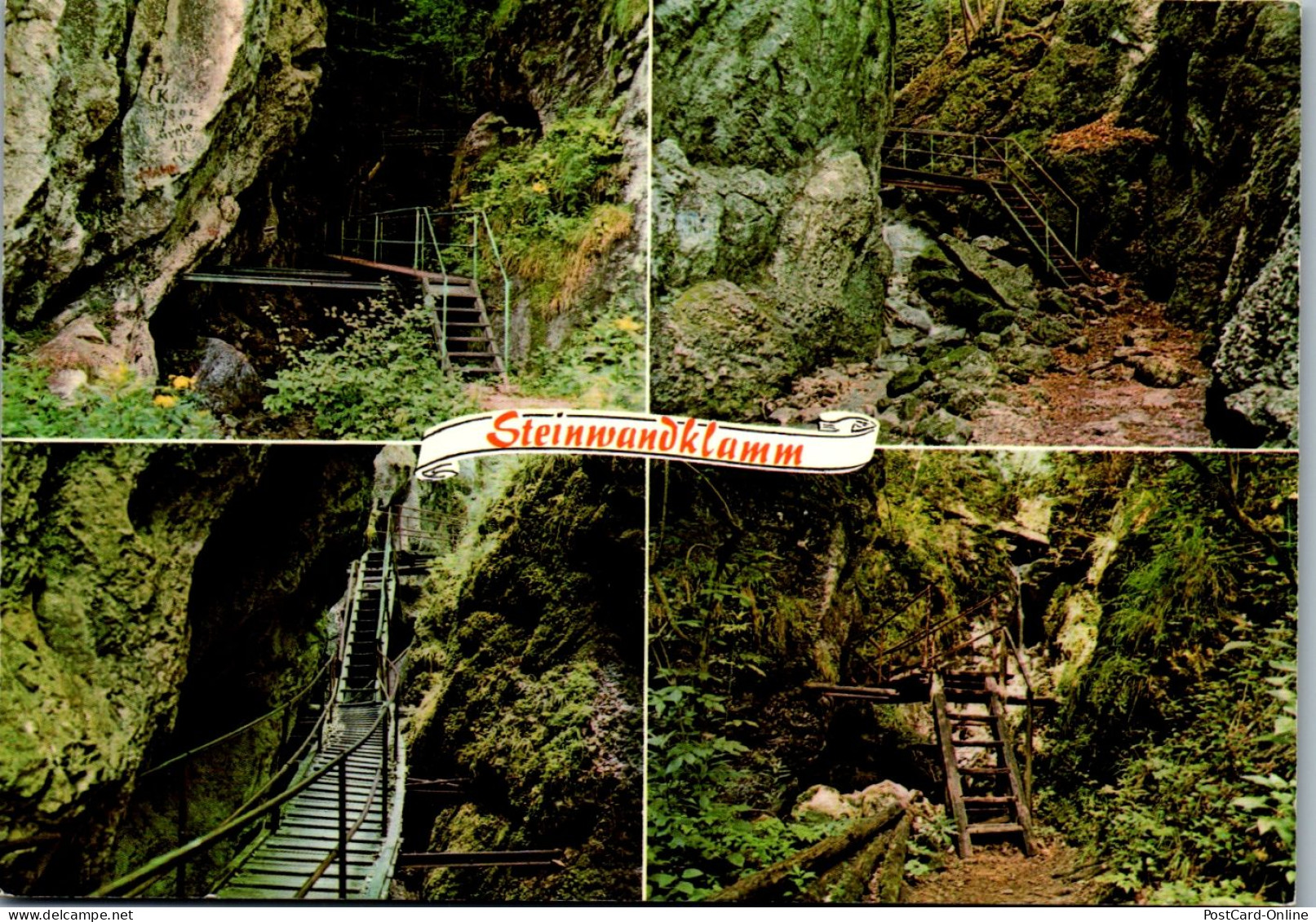 47051 - Niederösterreich - Steinwandklamm , Klamm Eingang , Lange Brücke , Mehrbildkarte - Gelaufen 1986 - Baden Bei Wien