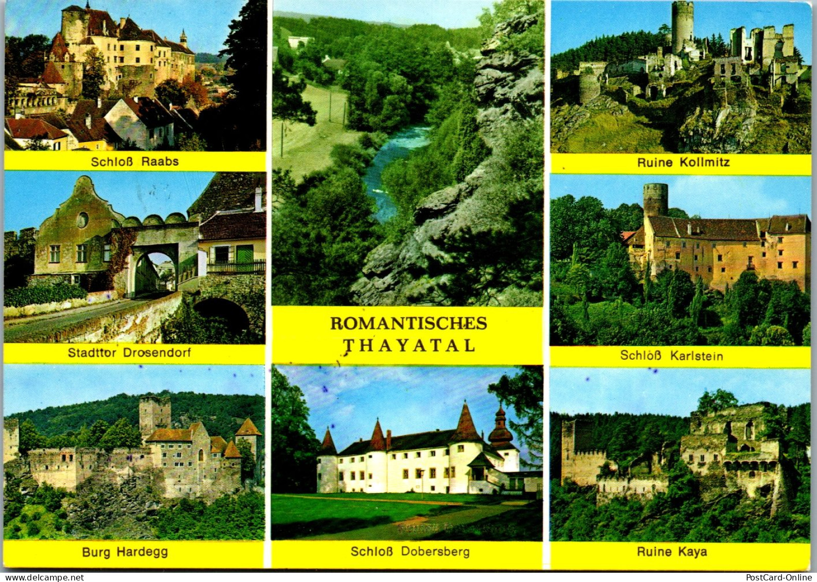 47046 - Niederösterreich - Thayatal , Schloß Raabs , Drosendorf , Burg Hardegg , Ruine Kaya , Karlstein - Gelaufen 1985 - Raabs An Der Thaya