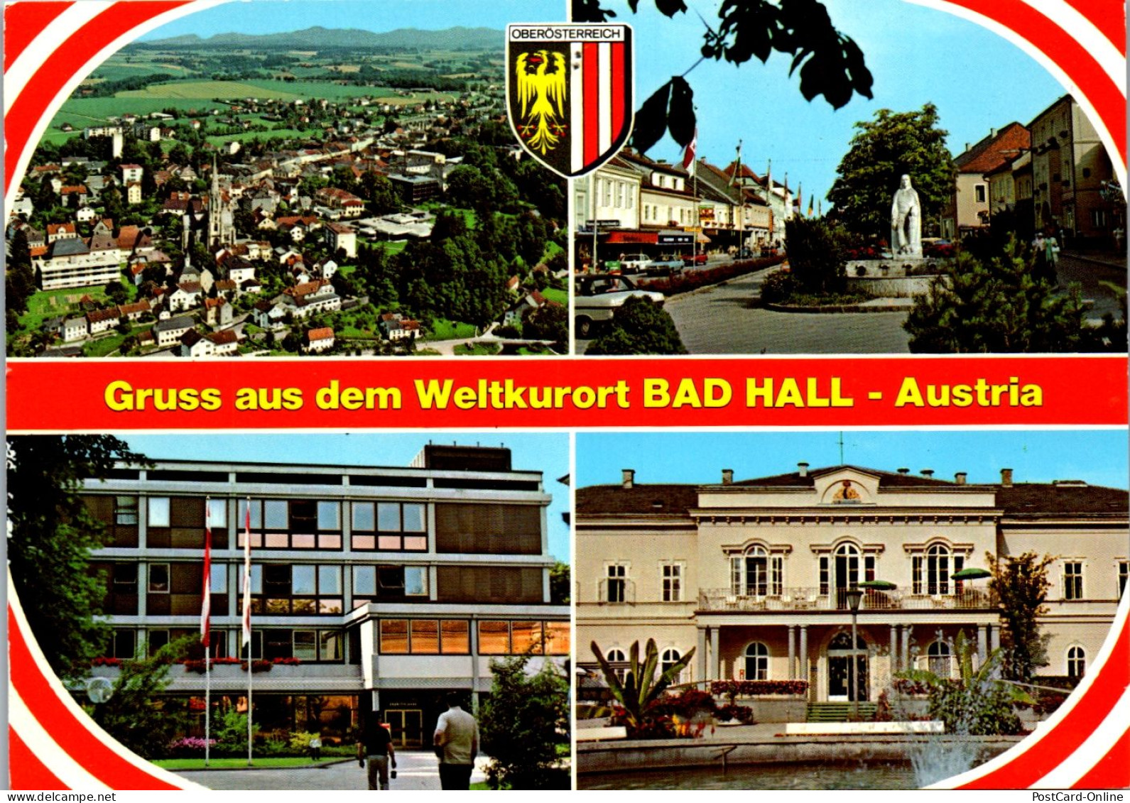 47026 - Oberösterreich - Bad Hall , Tassilobrunnen , Hauptplatz , Kurhaus - Gelaufen  - Bad Hall