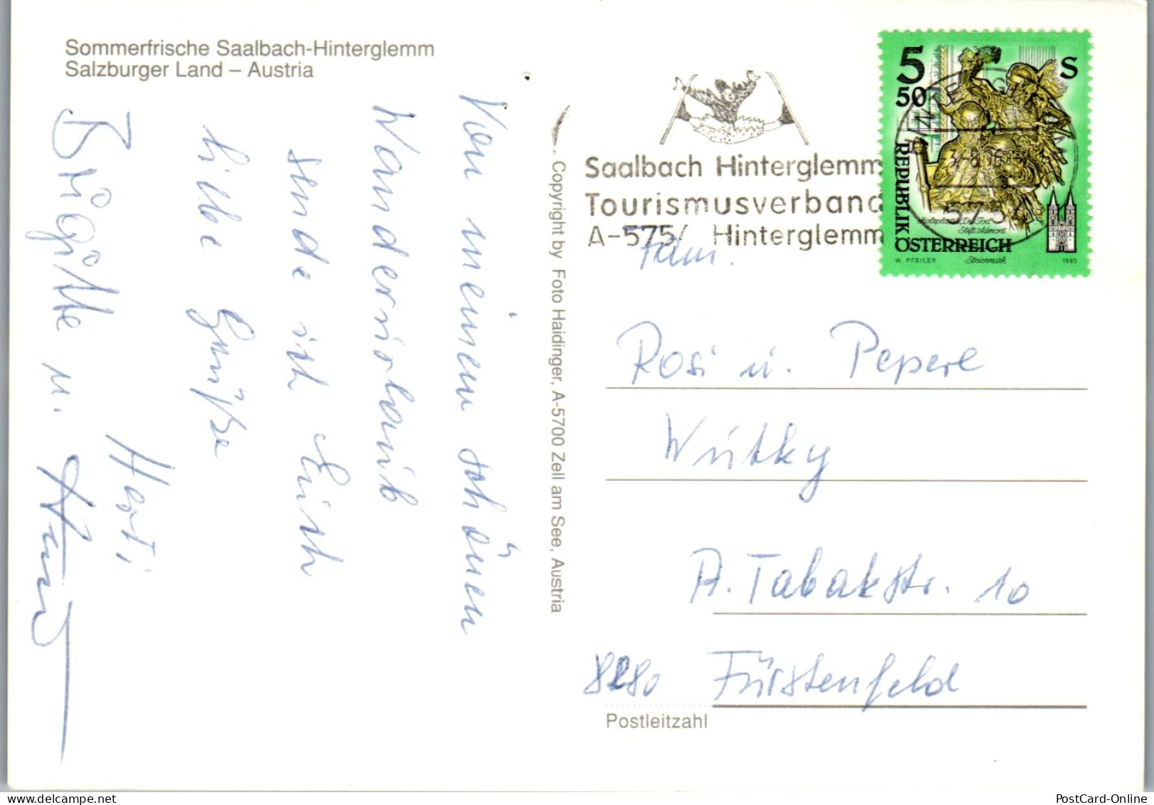 47001 - Salzburg - Saalbach Hinterglemm , Mehrbildkarte - Gelaufen  - Saalbach