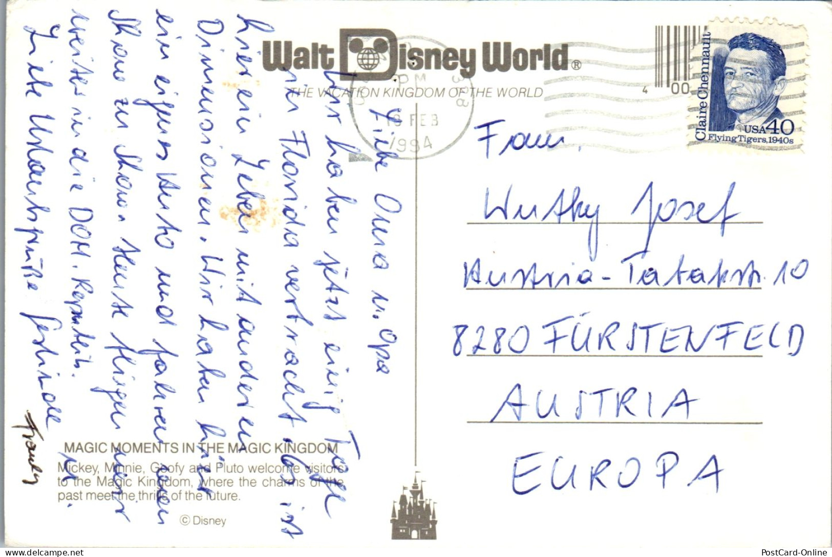 46962 - USA - Lake Buena , Walt Disney , Magic Moments In The Magic Kingdom , Florida - Gelaufen 1994 - Orlando