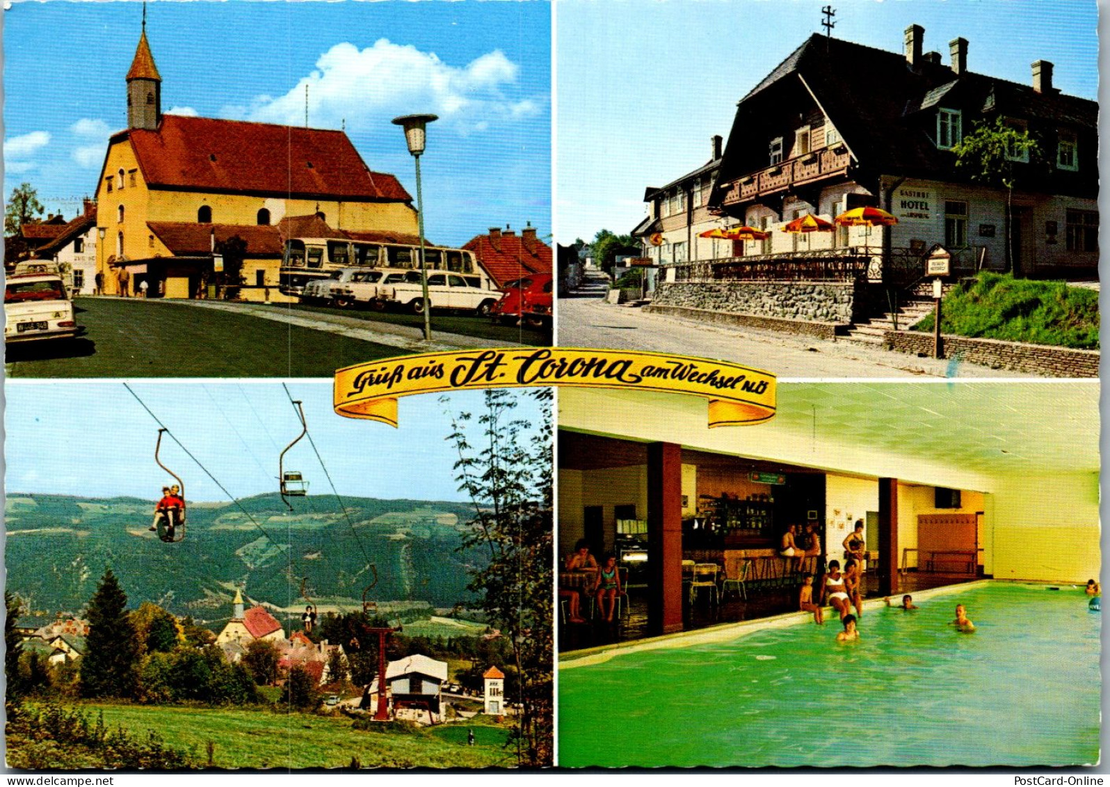 46944 - Niederösterreich - St. Corona Am Wechsel , Gasthof Hotel Zum Ursprung , Hallenbad , Sessellift Talstation - Wechsel