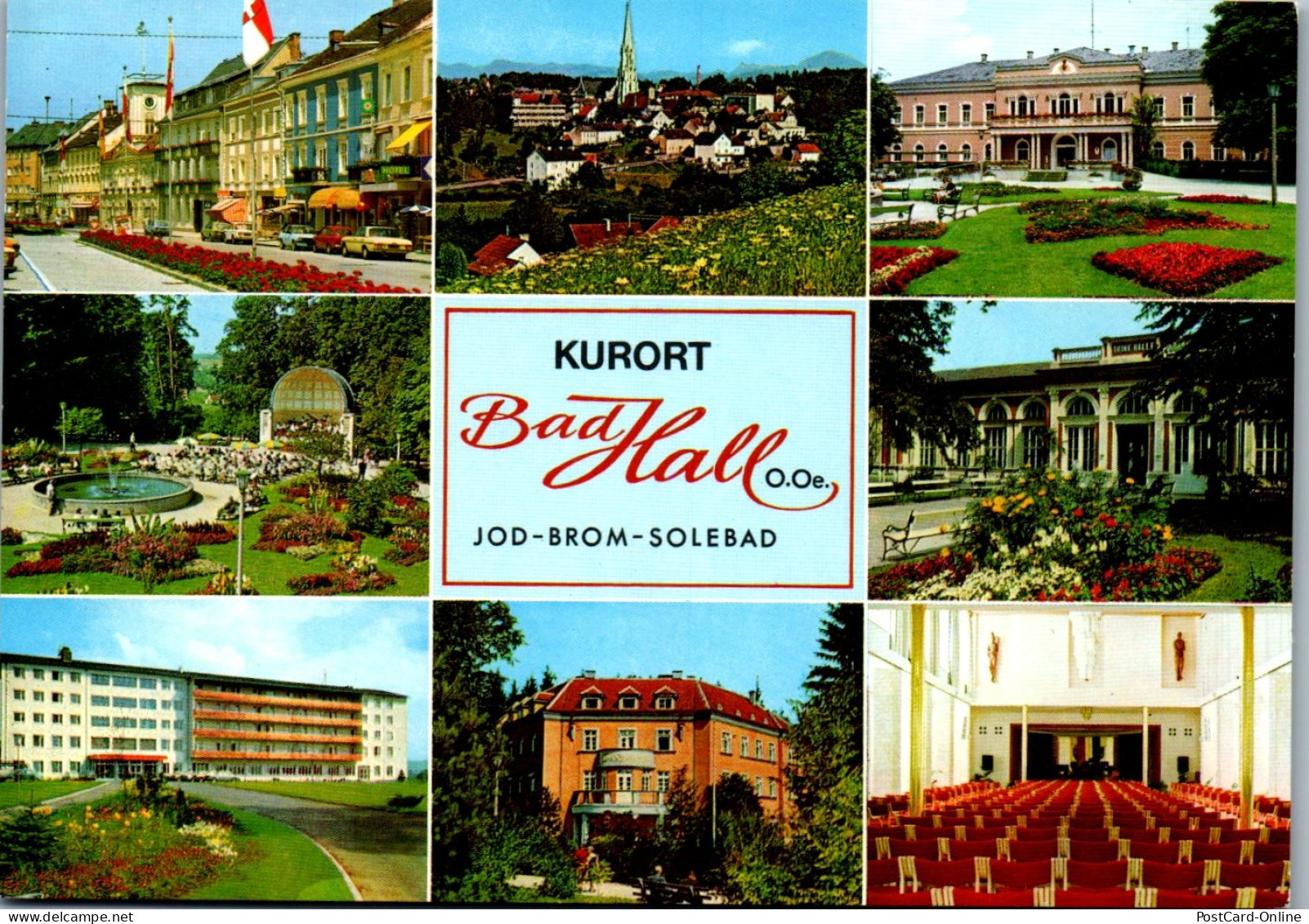 46763 - Oberösterreich - Bad Hall , Jod Brom Solebad , Hauptplatz , Mehrbildkarte - Gelaufen 1994 - Bad Hall