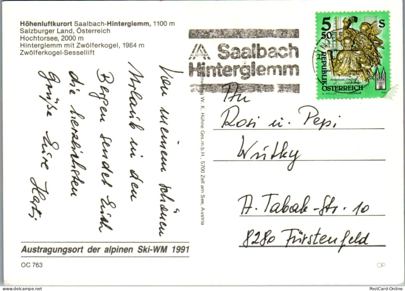 46760 - Salzburg - Saalbach Hinterglemm , Hochtorsee , Zwölferkogel , Mehrbildkarte - Gelaufen  - Saalbach